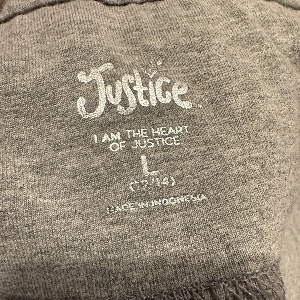 Justice Leggings 2‎ Pair Gray Striped and Charcoal Athleisure Girls Large 12-14